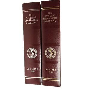Set of 2 National Geographic EMPTY Slip Cases Holders For Entire Year 1986